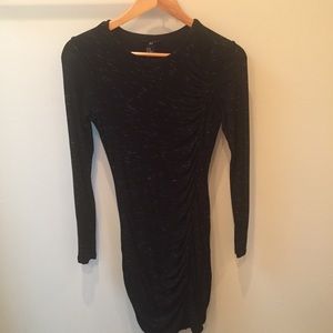 Tight black cotton H&M midi dress
